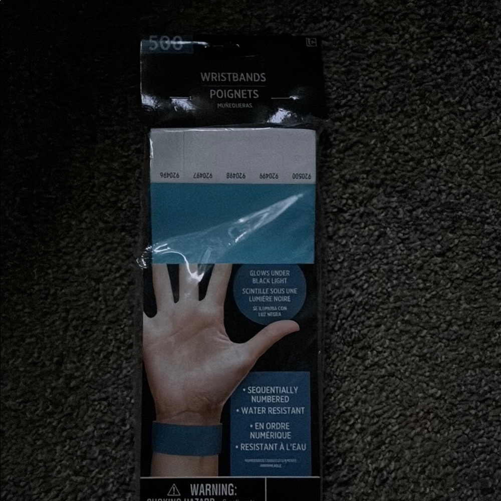 Blue Sequentially Numbered Wristbands